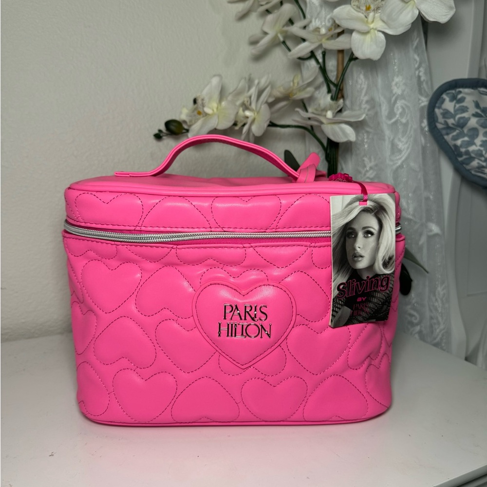 Paris Hilton Vibrant Pink Heart Cosmetic Case